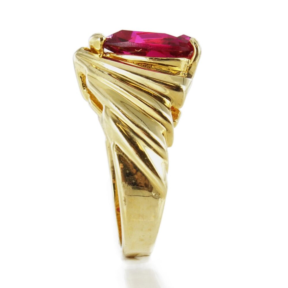 18k Gold Electroplated With Simulated Ruby And Cu… - image 5